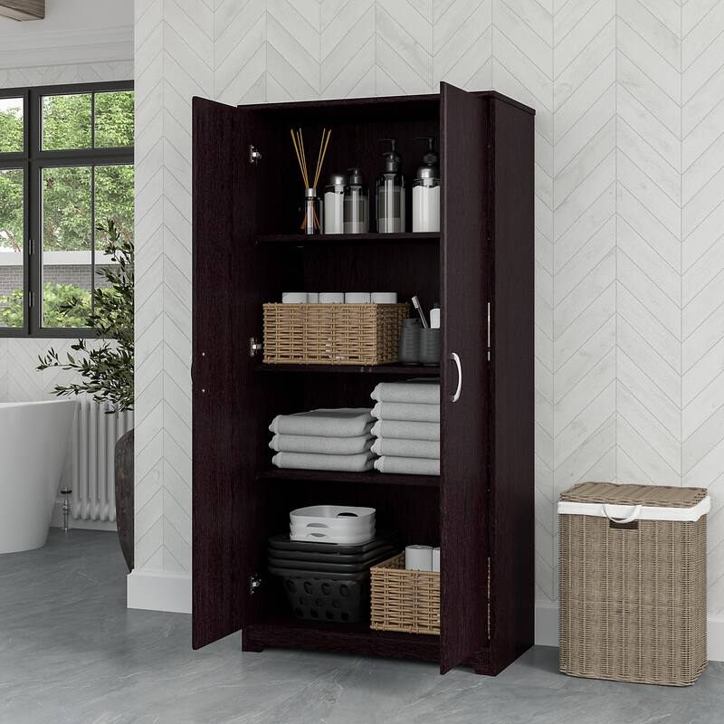 Cabot Tall Bathroom Storage Cabinet with Doors by Bush Furniture
