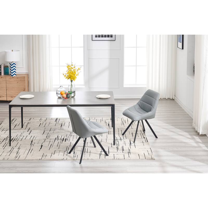 Dining Chair,Thickened Fabric Chairs With Metal Legs Set Of 2