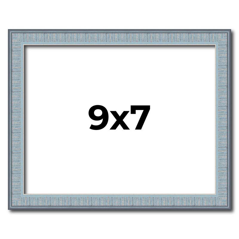 9x7 Frame Rustic Sky Blue Solid Wood Picture Frame | 0.75 Inch