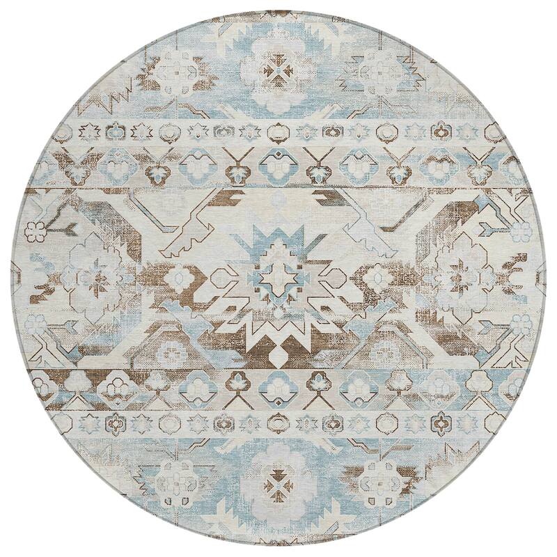 Machine Washable Indoor/ Outdoor Traditional Hudson Chantille Rug