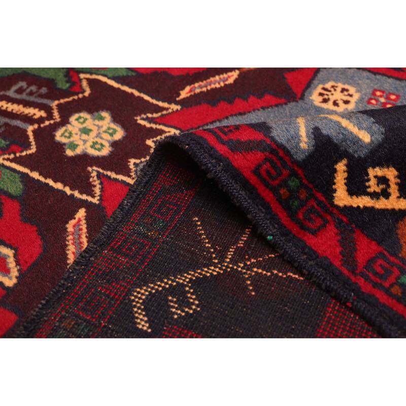 ECARPETGALLERY Hand-knotted Teimani Red Wool Rug - 3'3 x 6'6