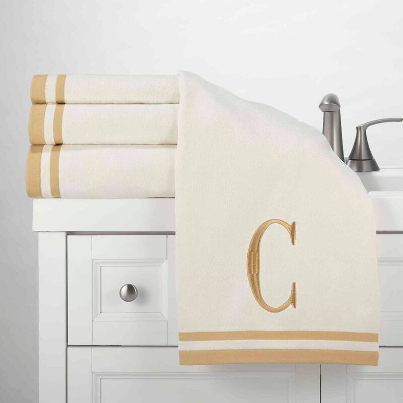 Avanti IVR/GLD Monogram 3-Piece Towel Set