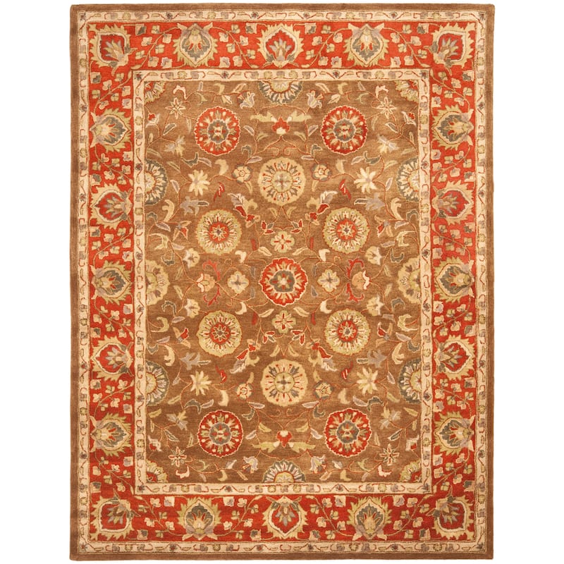 SAFAVIEH Handmade Heritage Field Flowers Traditional Oriental Wool Rug - 12' x 15' - Beige/Rust