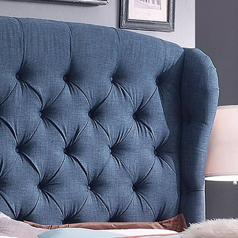 Moser Bay Furniture Feliciti Tufted with Wings Upholstery Headboard, Queen Size, Grey