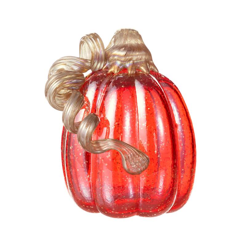 Glitzhome Fall Harvest Handblown Glass Pumpkins Set Thanksgiving Table Centerpieces
