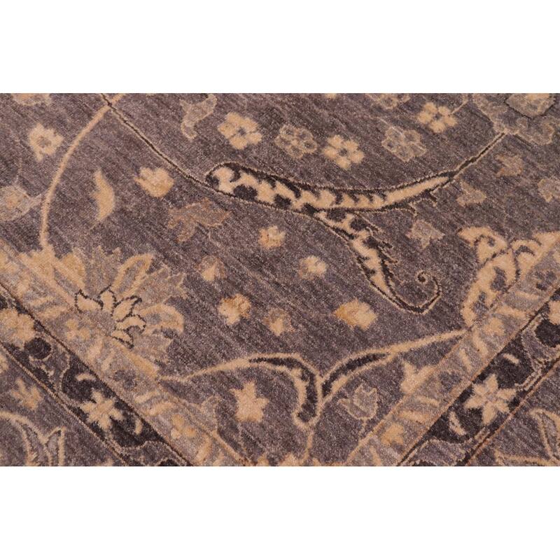 Oriental Ziegler Leila Gray Beige Hand-Knotted Wool Rug - 9'9'' x 13'8''