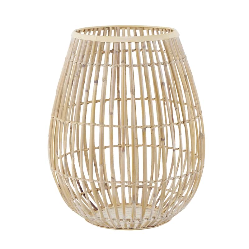 Bamboo Wood Handmade Open Frame Round Decorative Vase - Brown - Roche River Decor - Brown