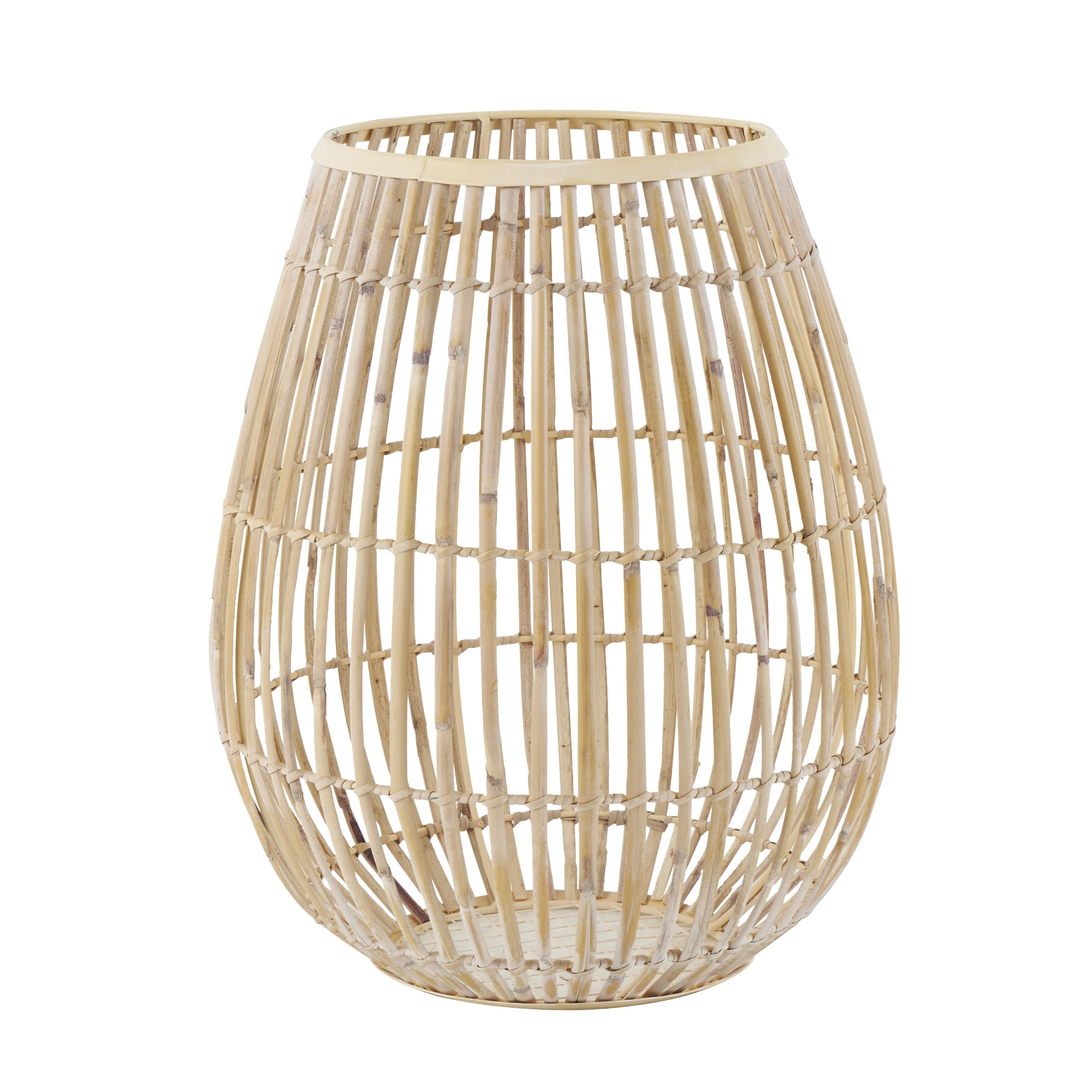 Bamboo Wood Handmade Open Frame Round Decorative Vase - Brown - Roche River Decor