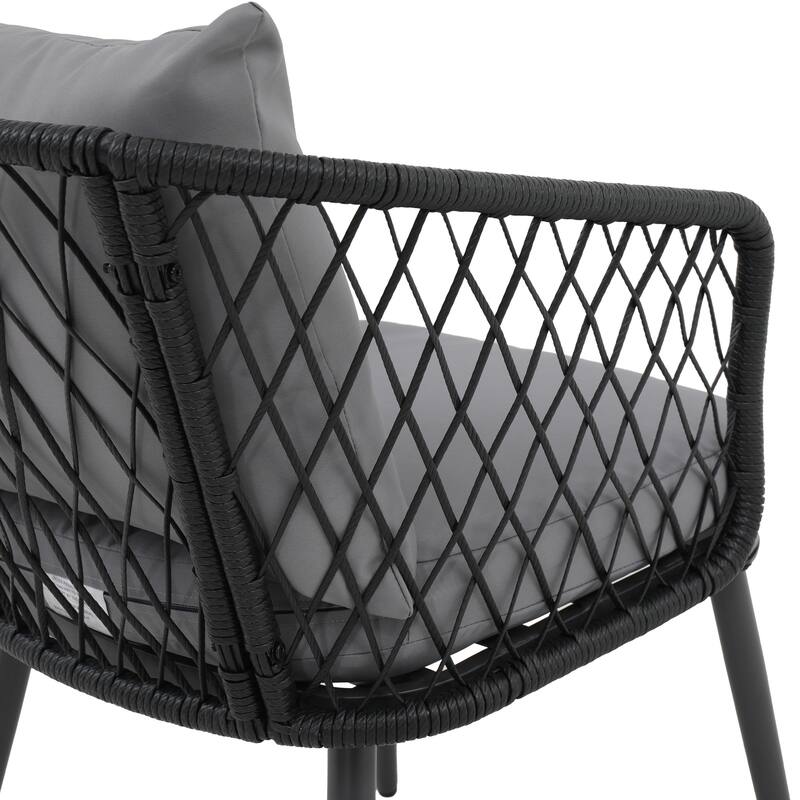 Outdoor 2 Piece Patio Chair Design with Wicker Dining Chairs