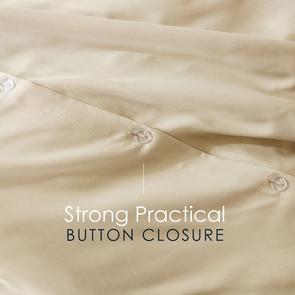 Hearth & Harbor 3 Piece Duvet Cover Sets, Soft Double Brushed Duvet Covers with Button Closure