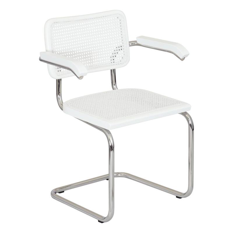 Breuer Chair Company Marcel Breuer Cesca Cane Cantilever Armchair Arm Chair w/ Chrome Steel Frame (Various Wood & Cane Colors)
