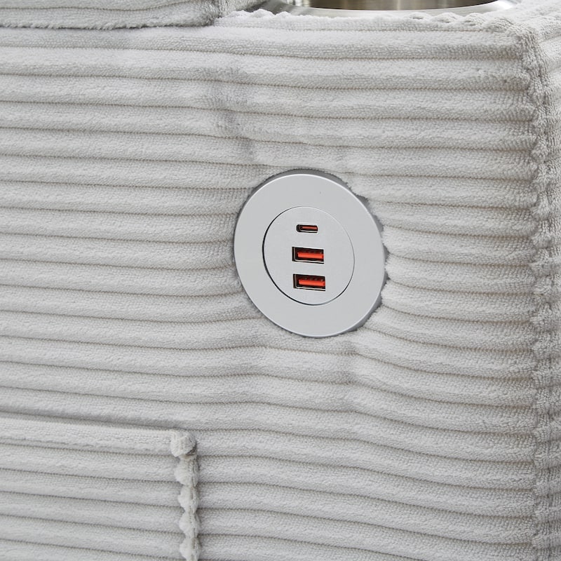 Convertible Sofa Bed with Pull Out Bed, U-Shaped Sectional Sofa with Dual Storage Chaise Lounges, USB Ports & Cup Holders