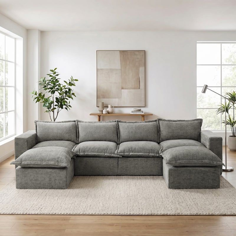 Comfy Cloud Couch Plush Modular Sectional Sofa For Living Room