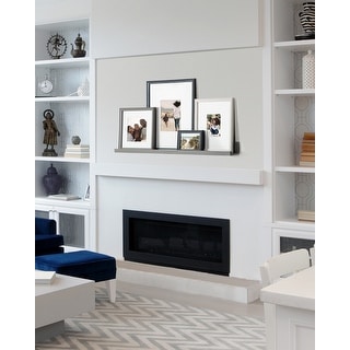 Kate and Laurel Bordeaux Wall Shelf with Frames Set