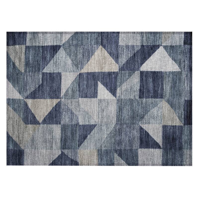 Machine Washable Indoor/ Outdoor Geo Rubi Chantille Rug