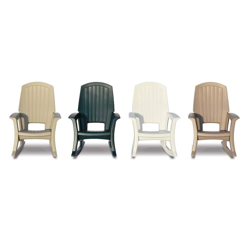 Semco Plastics Rockaway Heavy Duty All-Weather Outdoor Rocking Chair, Green - 26