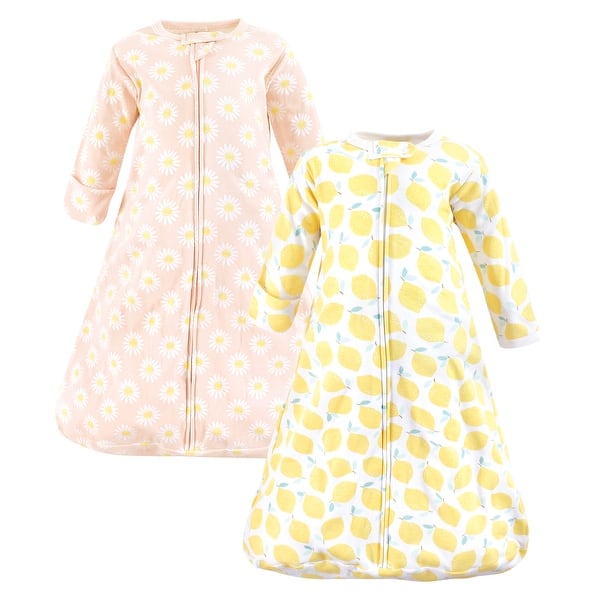 slide 1 of 1, Hudson Baby Infant Girl Cotton Long-Sleeve Wearable Sleeping Bag, Sack, Blanket, Lemon Daisy Long Sleeve 12-18 Months - Lemon Daisy Long Sleeve