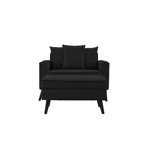 Modern Upholstered Chair with Ottoman. Opens flyout.