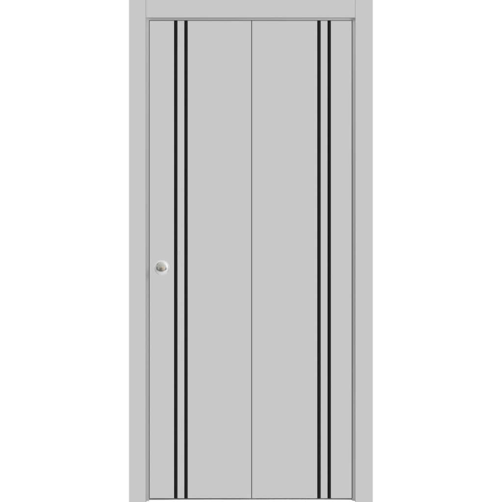 Bi-fold Doors 56 x 80 Planum 0016 Grey Matte with Sturdy Tracks