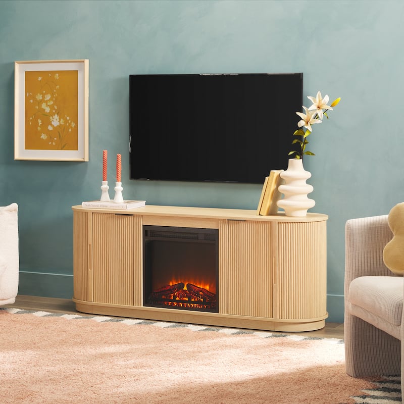 Middlebrook Modern Reeded 60-inch Fireplace TV Stand