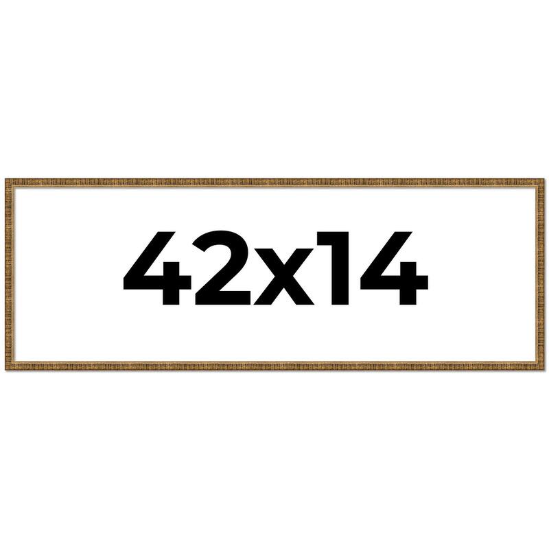 42x14 Frame Gold Solid Wood Picture Frame - Complete Modern Photo