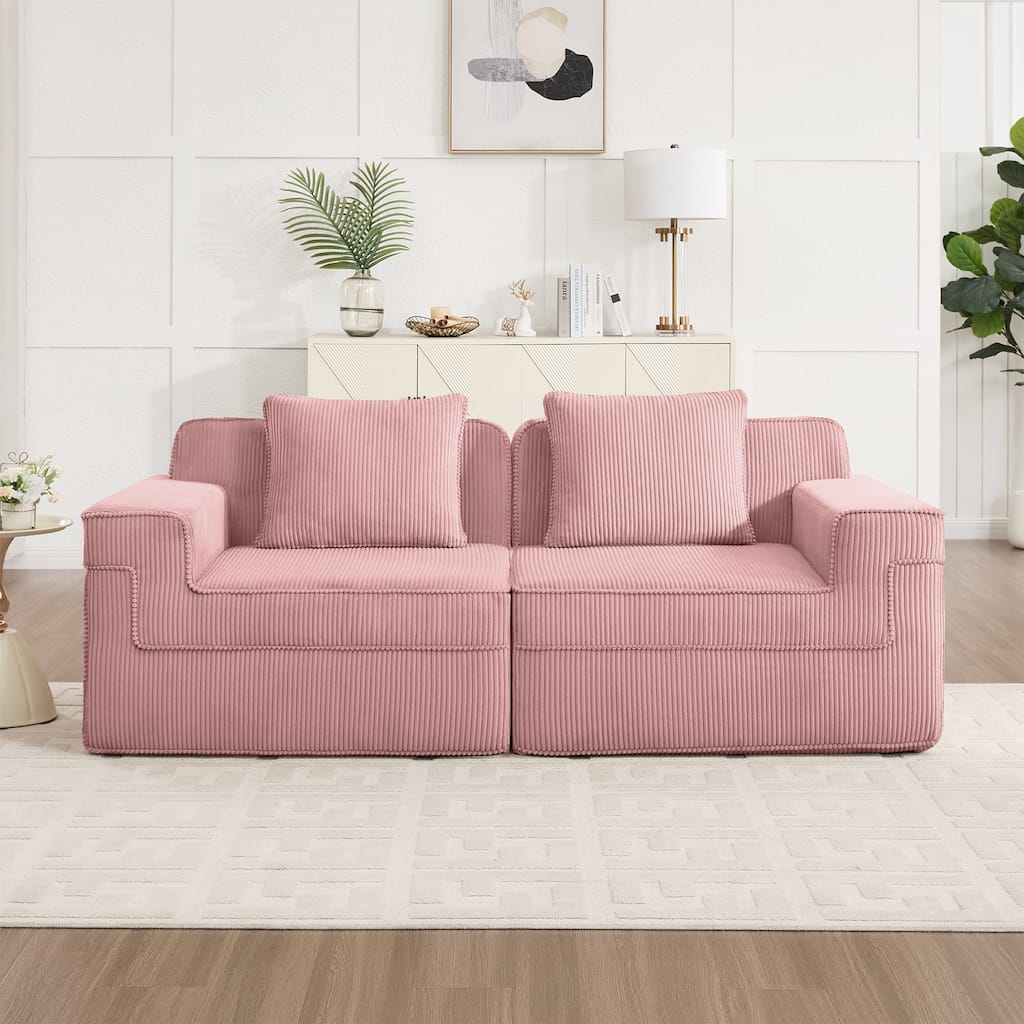 Modular 2 Seat Loveseat Boneless Sofa, Cloud Sectional Couch with Deep Seat