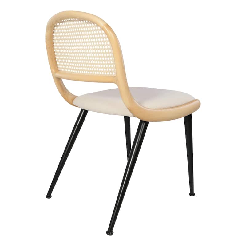 Breuer Chair Company Giola Dining Side Chair w/ Padded Seat Ash Wood Cane Back & Steel Legs (Variations; Made in Italy)