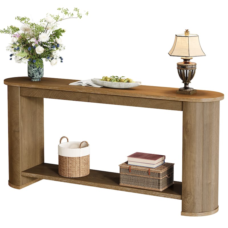 63" Console Sofa Table with Storage for Living Room/ Entryway/ Hallway - 13.8" D x 63" W x 31.5" H