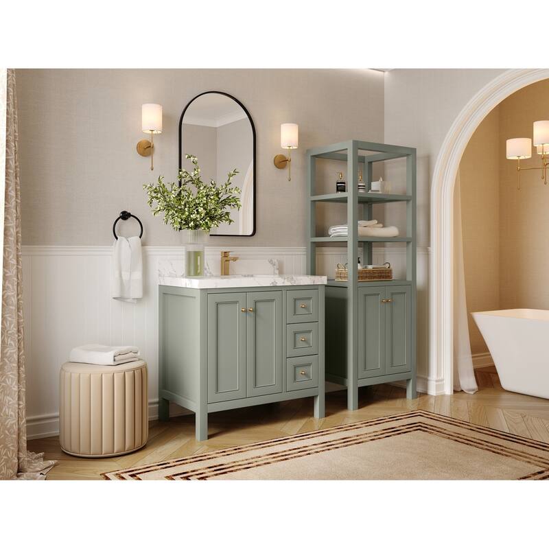 Willow Collections 36 in. W x 22 in. D Nashville Center Left Sink Bathroom Vanity with Countertop