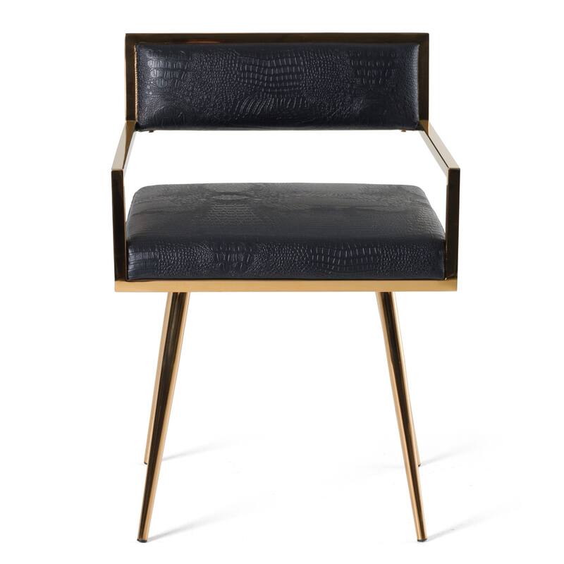 Modrest Rosario Modern Black & Rosegold Dining Chair