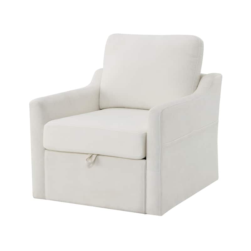 Swivel Arm Chair with Soft Chenille Fabric With USB