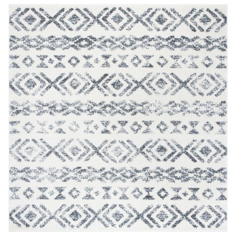 SAFAVIEH Tulum Maybelle Moroccan Boho Rug - 6'7" Square - Ivory/Grey