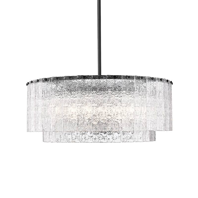 Z-Lite 1943P32-2 Glacier 12 Light 33" Wide Pendant - Matte Black