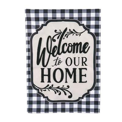 Classic Welcome Home Garden Applique Flag