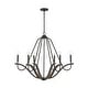 preview thumbnail 1 of 7, Clive 6-light Carbon Grey & Black Iron Chandelier 29.5"H x 36"W