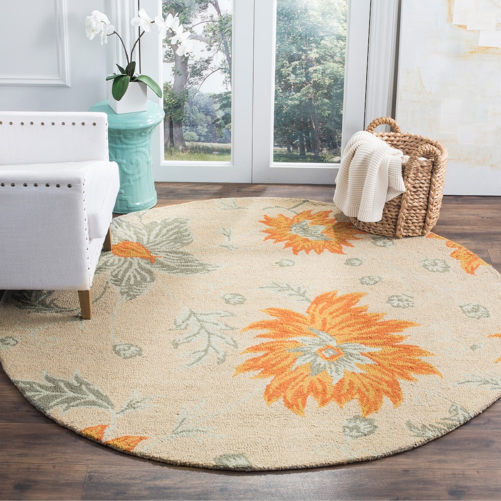 SAFAVIEH, Handmade Blossom Jacomien Modern Floral Wool Rug