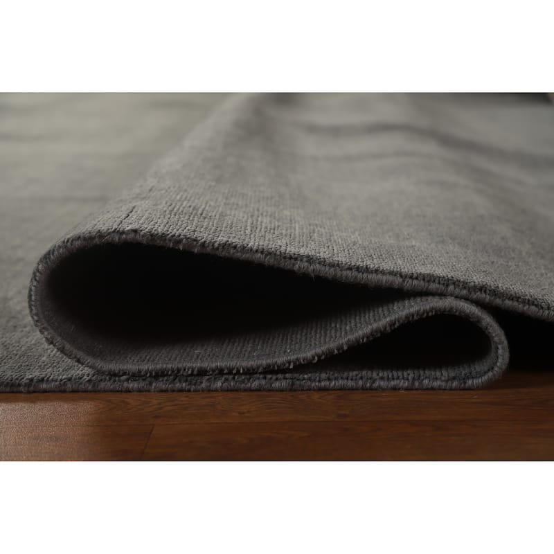 Hand Knotted Oriental 100% Wool Carpet Modern Solid Greys & Charcoal Gabbeh Area Rug - 13' 3'' X 10' 3''