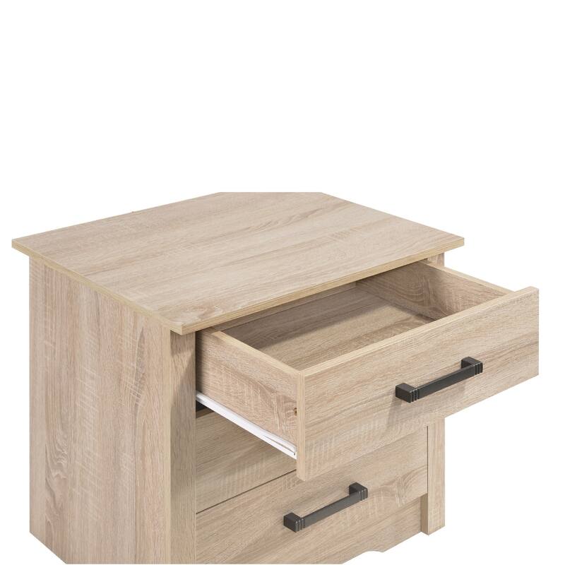 3-Drawer Wooden Nightstand - 23" - Light Brown