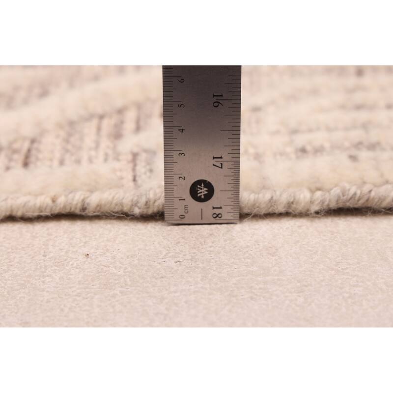 ECARPETGALLERY Hand-knotted Looma Cream Wool Rug - 7'10 x 9'10