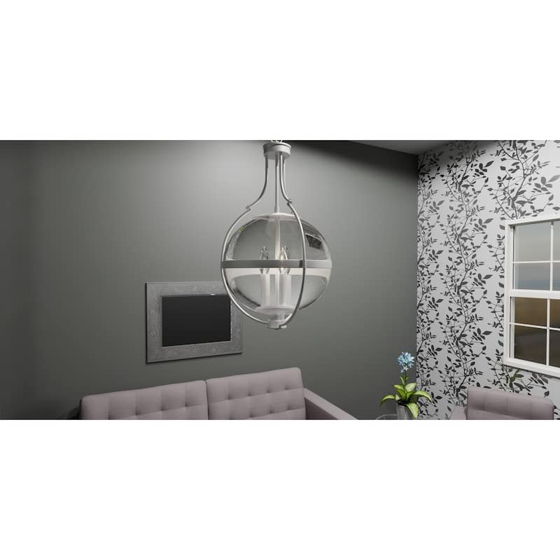 Chicago 3-Light Brushed Nickel Pendant Light