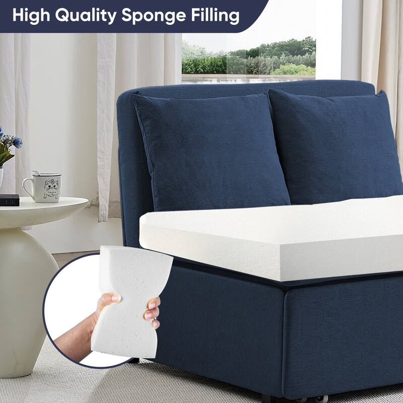 Mixoy Full Size Queen Size Sofa Bed,2 in 1 Convertible Linen 1-Seater/Loveseat Sleeper Sofa Couch with Cushions