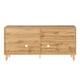Carved Floral Door Large Storage Cabinet with Metal Handle for Living Room, Kitchen, Entryway