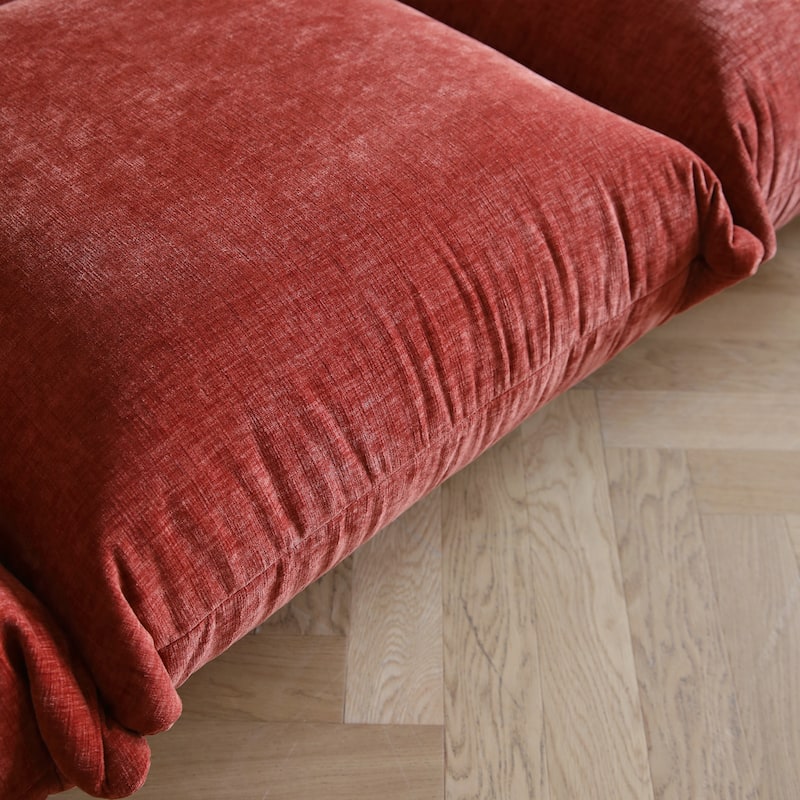 Sectional Sofa Chenille Fabric Sofa Lounge Couch with Ottoman