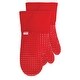 preview thumbnail 12 of 34, T-fal Textiles 2 Pack Soft Flex Waffle Silicone Oven Mitt Set Red