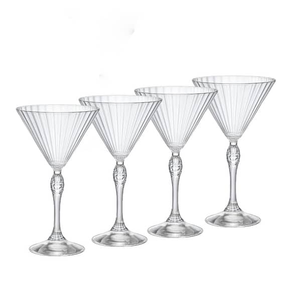 slide 2 of 9, Bormioli Rocco Set of 4 America 20s Martini Glasses Clear