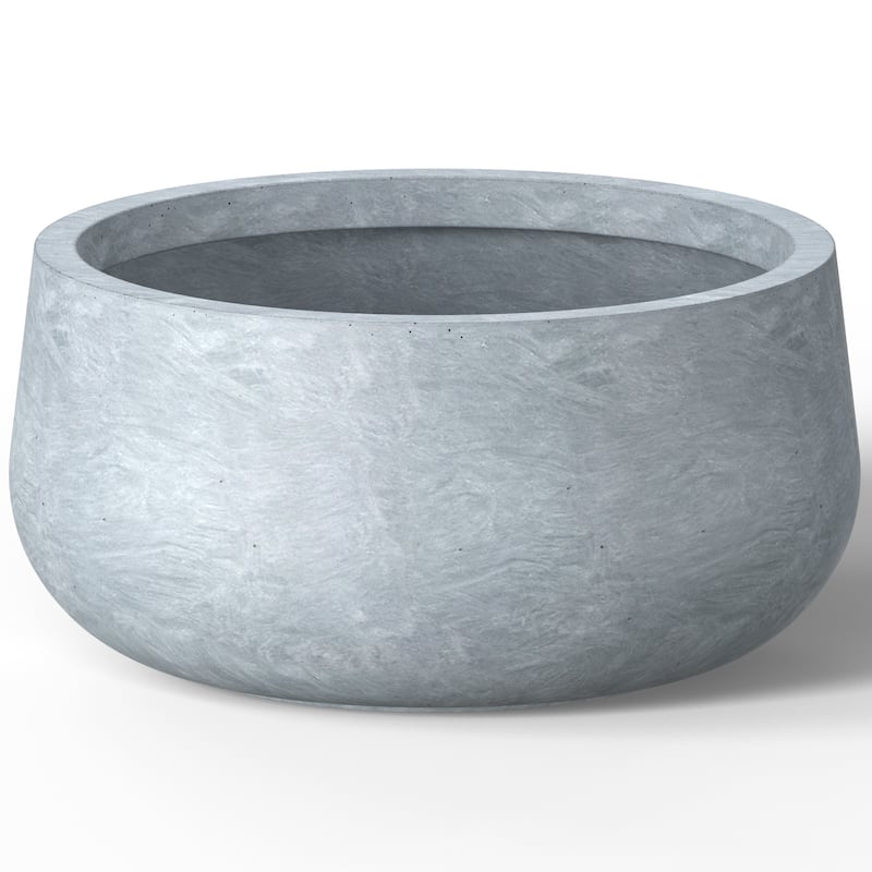 Concrete Garden Enhanced Interior Flower Planter, Modern Tall Plant Pots with Drainage Hole