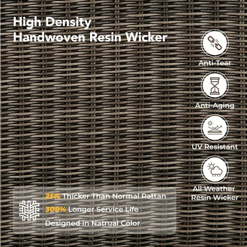 Spruce & Spring Patio Wicker Furniture Set Outdoor Rattan Bistro Set