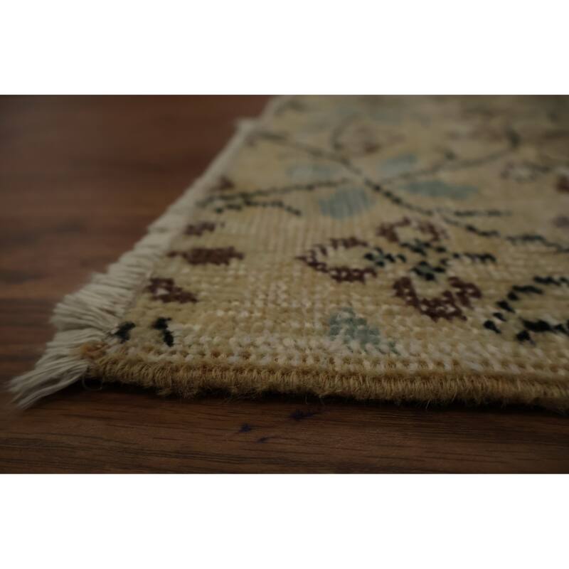 Hand Knotted Oriental 100% Wool Carpet Transitional Floral Yellow & Gold Anatolian Area Rug - 7' 6'' X 4' 10''