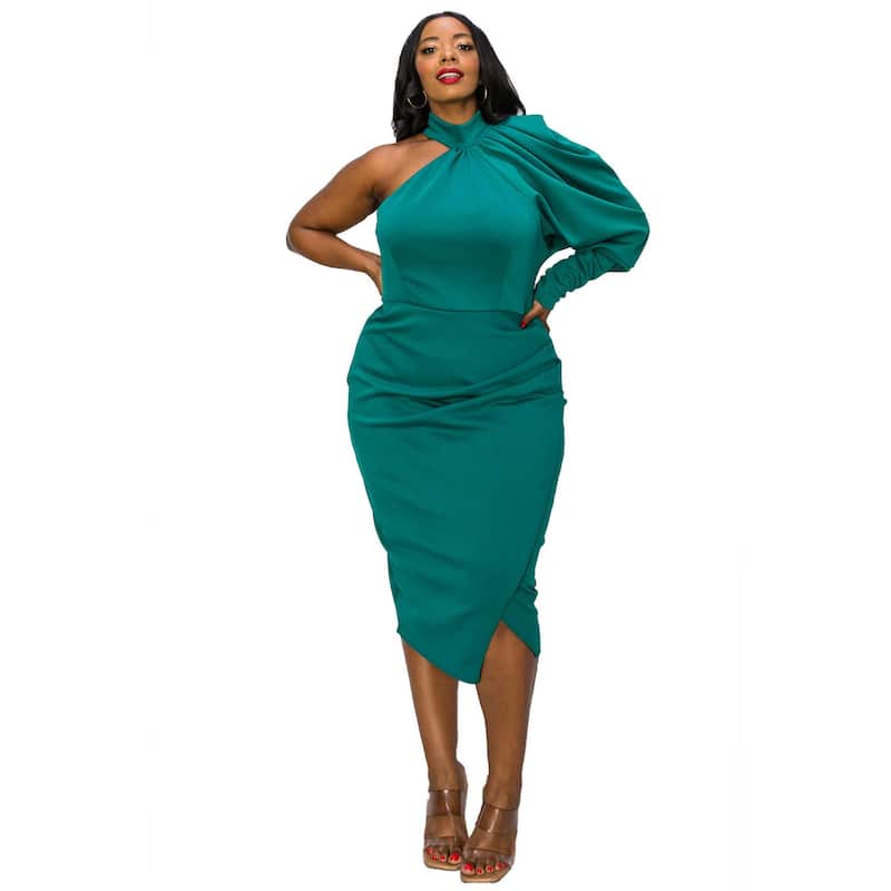 L I V D Women's Plus Size GiGi Dress - Emerald - 3X