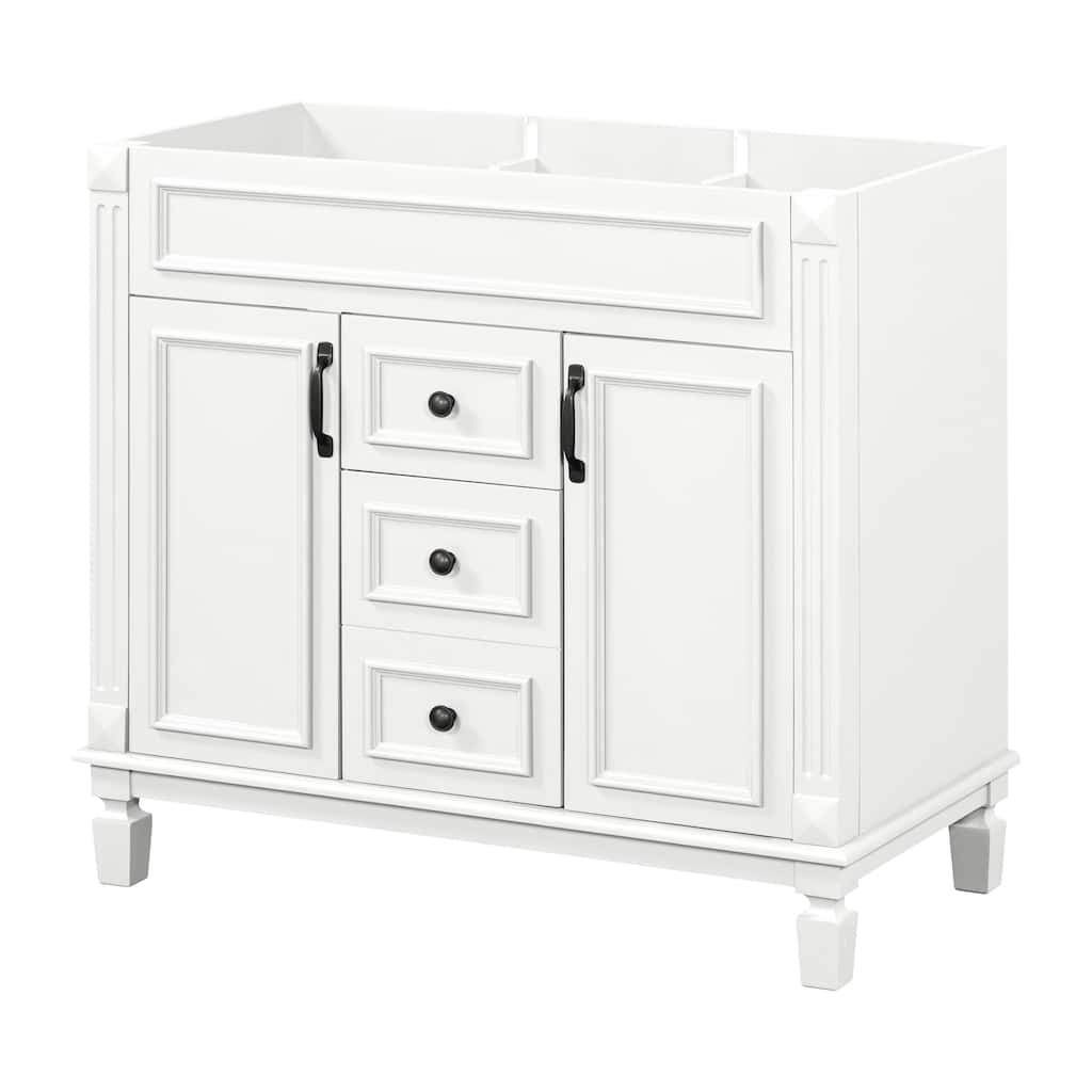 GDFStudio - Arborton Modern Freestanding Bathroom Vanity with 2 Storage Drawers and Soft-Closing Doors (Cabinet only) - 36.3'W